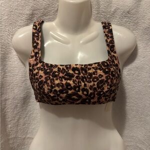 Aerie Leopard Print Bikini Top